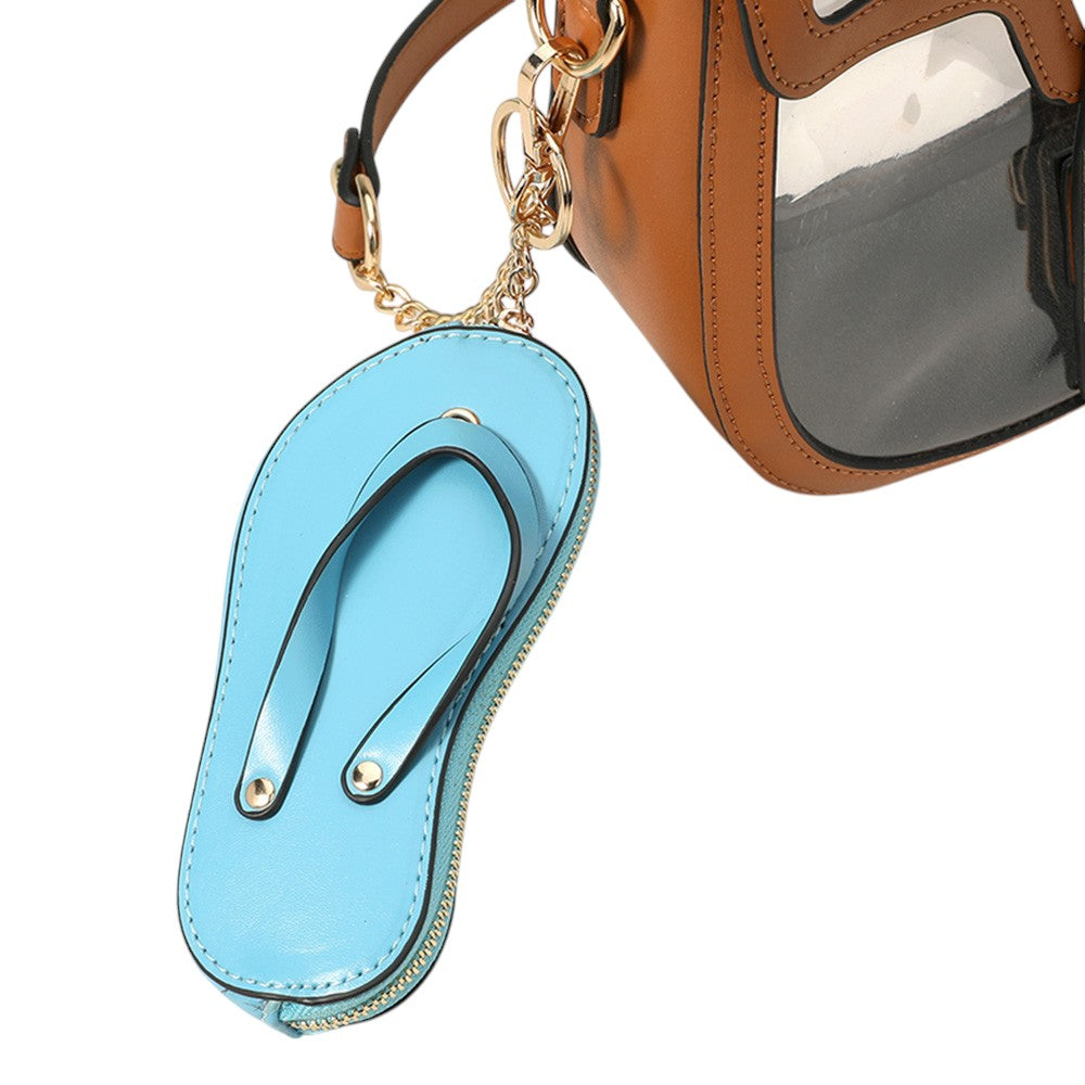 Faux Leather Flip-flop Mini Wristlet Bag Charm Coin Purse  from Madeline Love