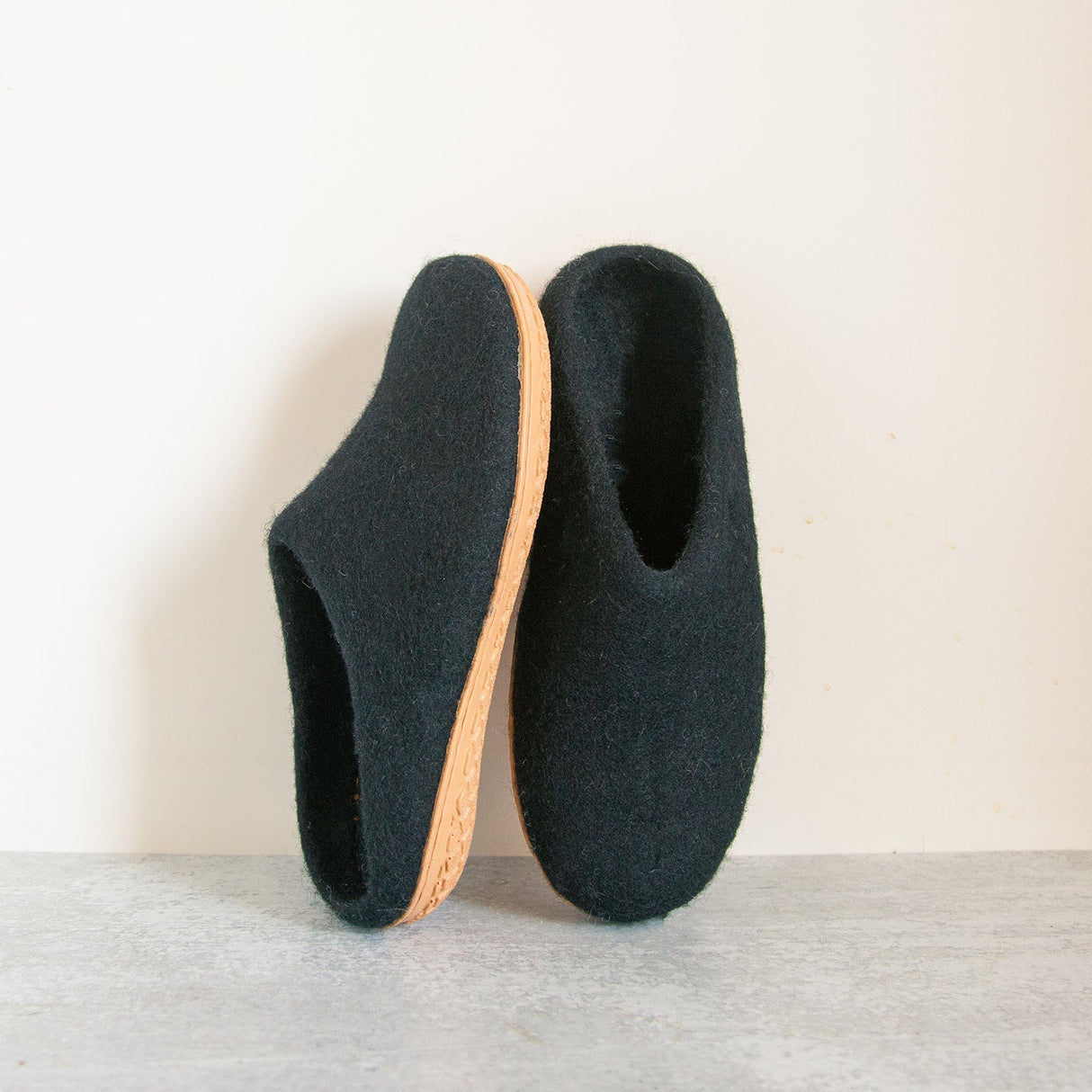 Night Black | Luxury Organic Merino Wool Slippers from Fuzzy Cove