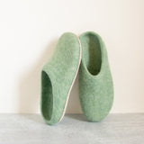 Eucalyptus Green | Luxury Organic Merino Wool Slippers from Fuzzy Cove
