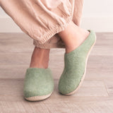 Eucalyptus Green | Luxury Organic Merino Wool Slippers from Fuzzy Cove