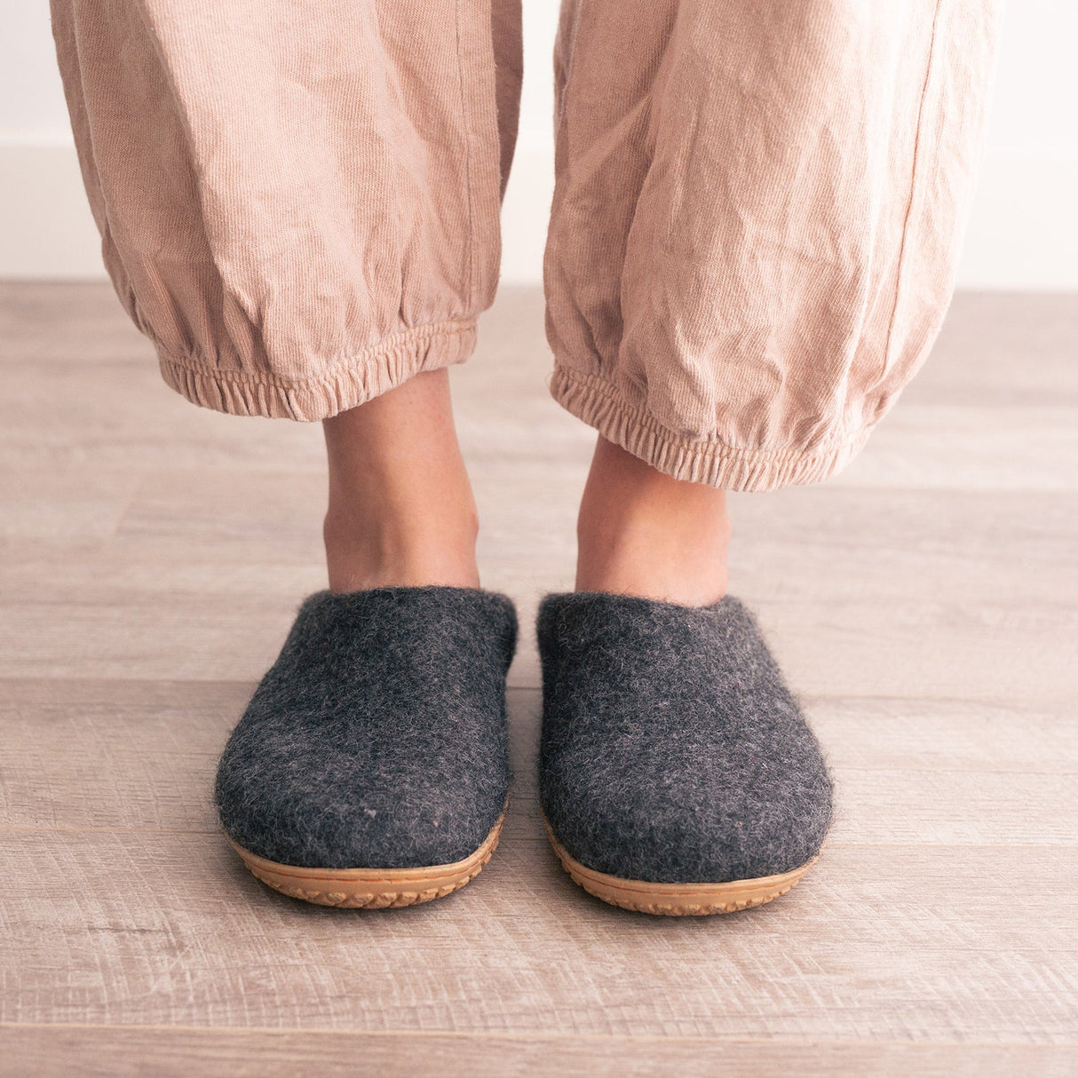 Stone Gray | Luxury Organic Merino Wool Slippers from Fuzzy Cove