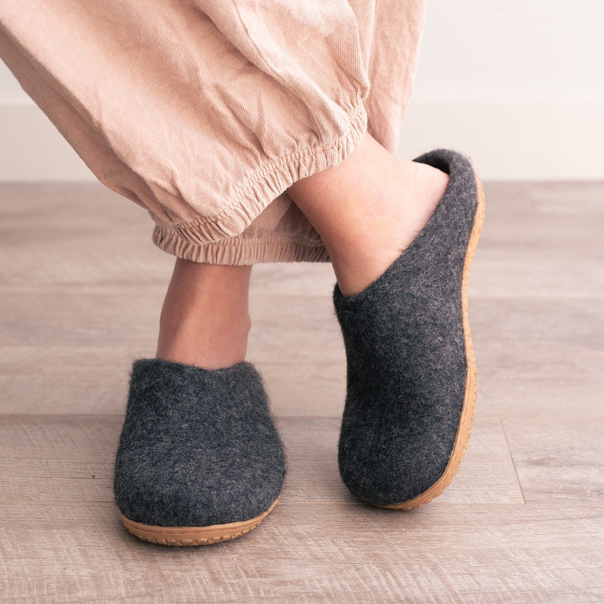 Stone Gray | Luxury Organic Merino Wool Slippers from Fuzzy Cove