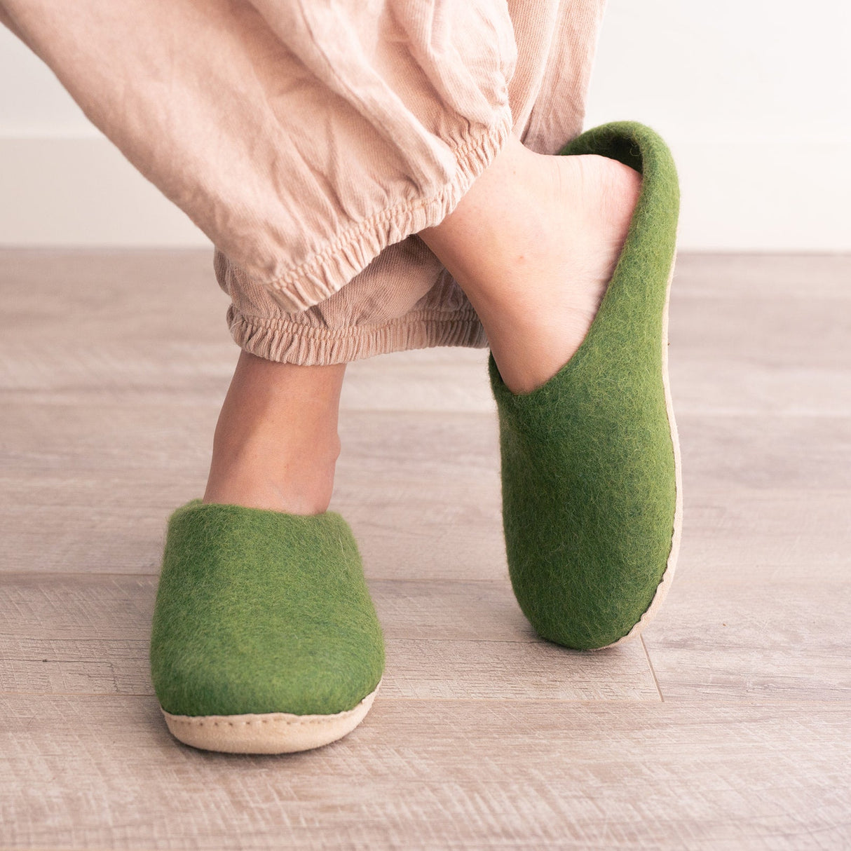Forest Green | Luxury Organic Merino Wool Slippers from Fuzzy Cove