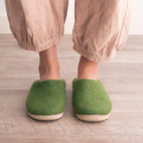 Forest Green | Luxury Organic Merino Wool Slippers from Fuzzy Cove