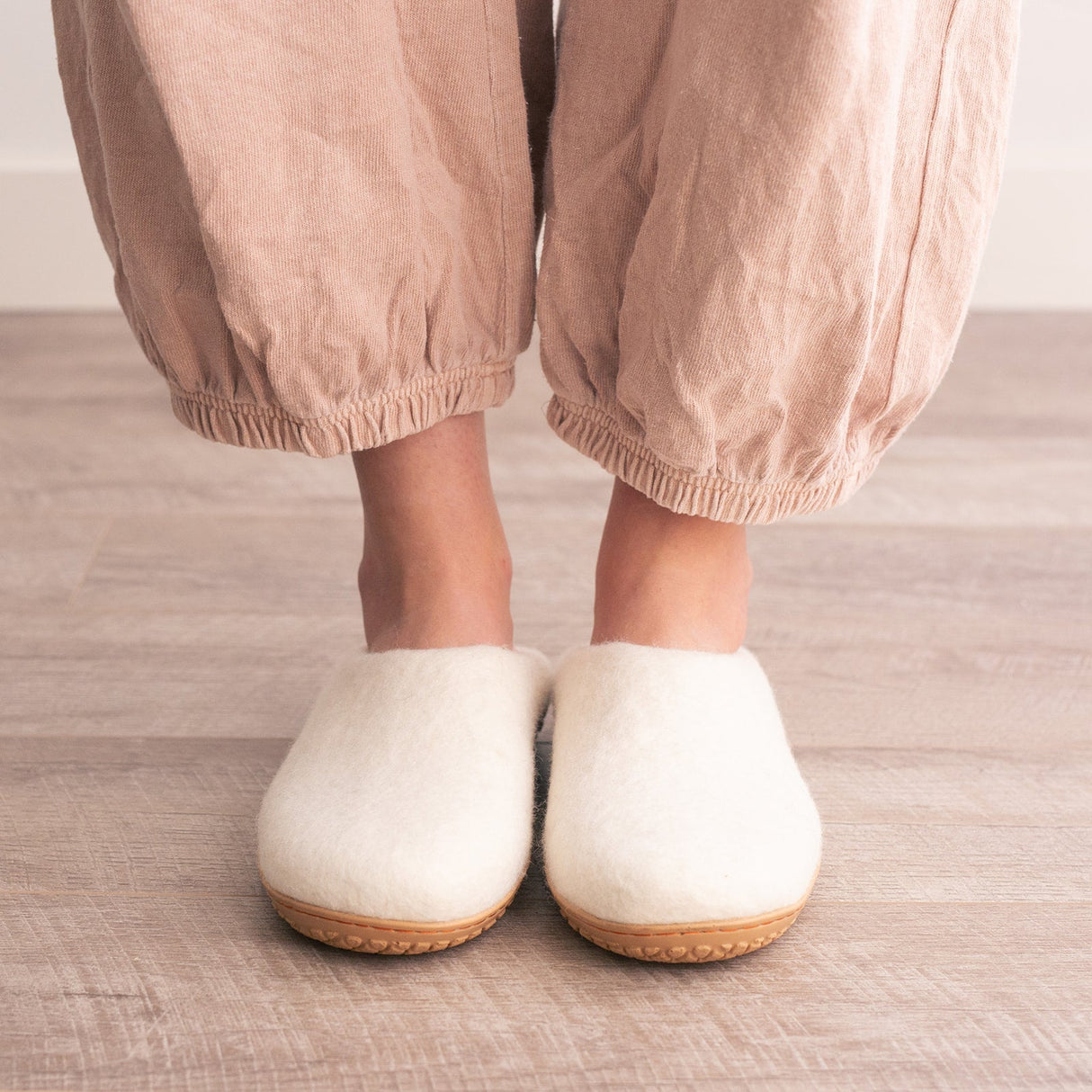 Snow White | Luxury Organic Merino Wool Slippers from Fuzzy Cove
