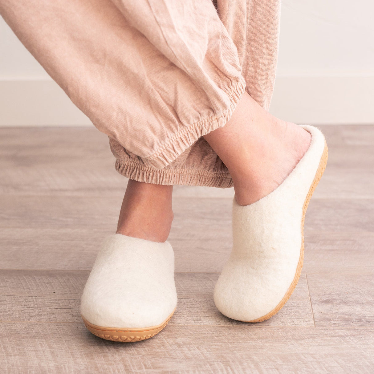 Snow White | Luxury Organic Merino Wool Slippers from Fuzzy Cove