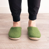 Forest Green | Mens Organic Merino Wool Slippers from Fuzzy Cove