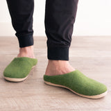 Forest Green | Mens Organic Merino Wool Slippers from Fuzzy Cove
