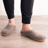 Earth Brown | Mens Organic Merino Wool Slippers from Fuzzy Cove