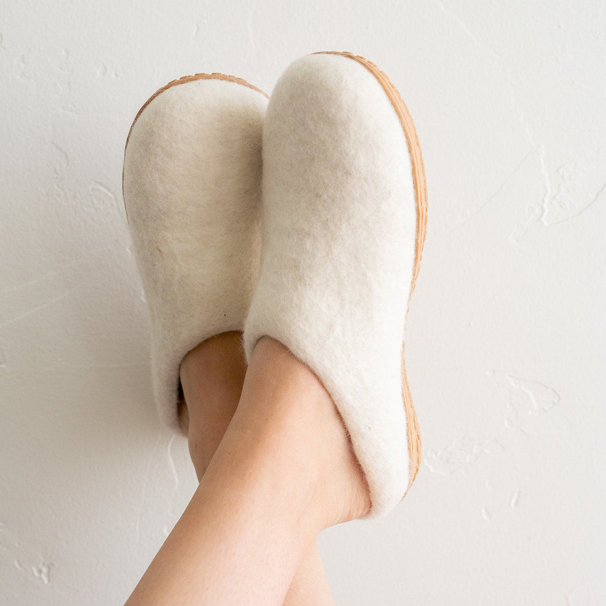 Snow White | Luxury Organic Merino Wool Slippers from Fuzzy Cove