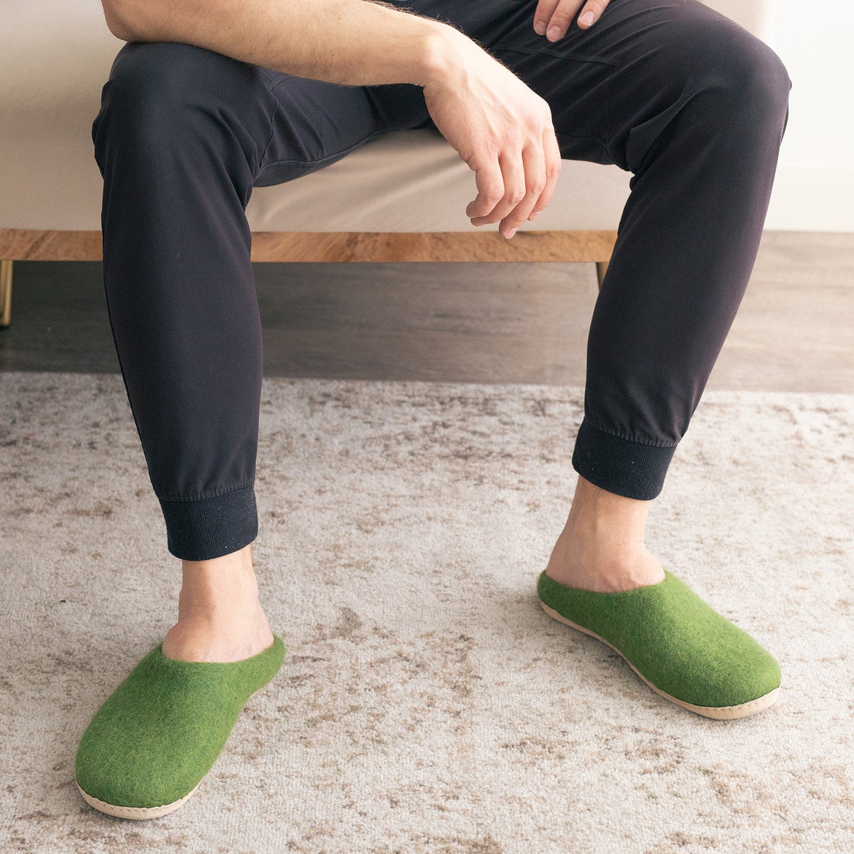 Mens Organic Merino Wool Slippers from Fuzzy Cove