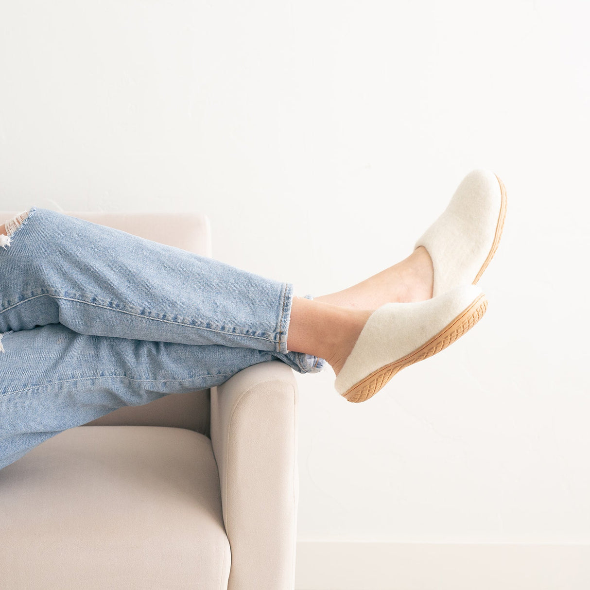 Snow White | Luxury Organic Merino Wool Slippers from Fuzzy Cove