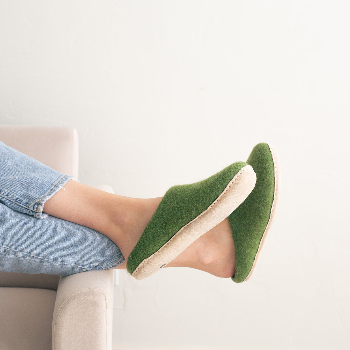 Forest Green | Luxury Organic Merino Wool Slippers from Fuzzy Cove