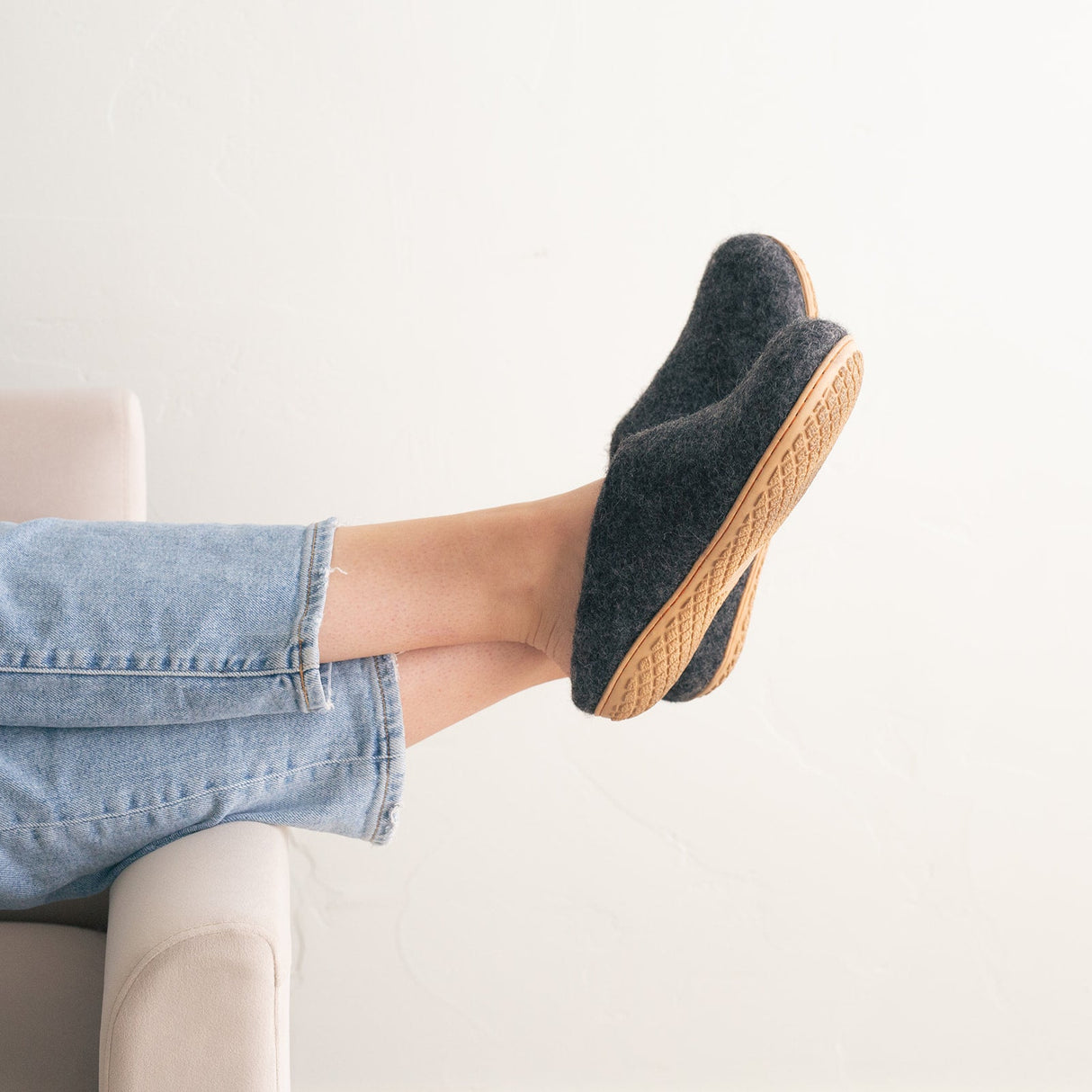 Stone Gray | Luxury Organic Merino Wool Slippers from Fuzzy Cove