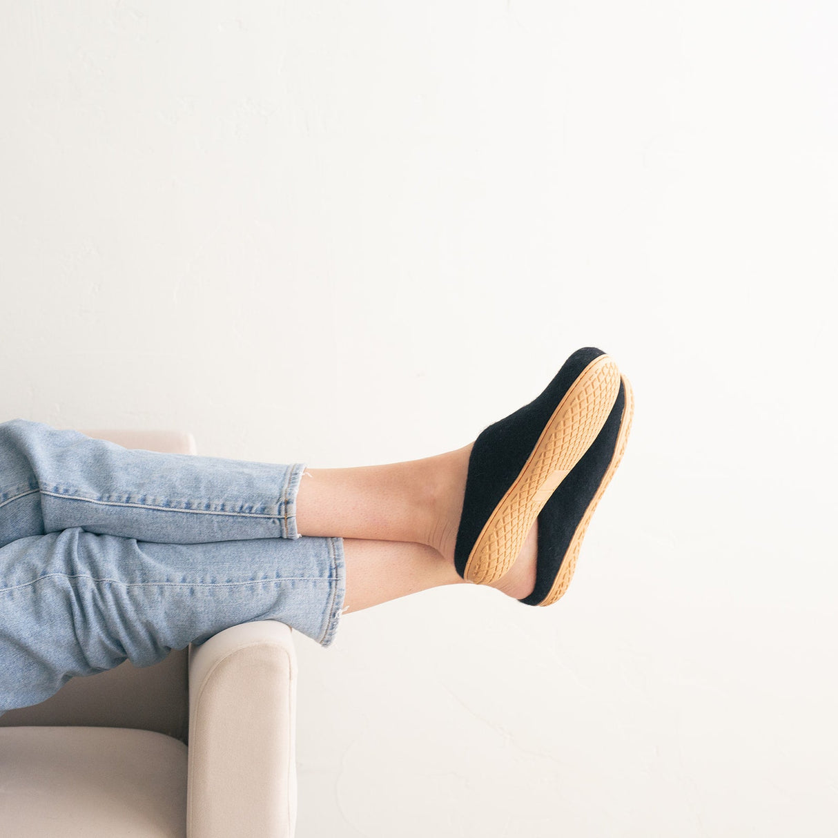 Night Black | Luxury Organic Merino Wool Slippers from Fuzzy Cove