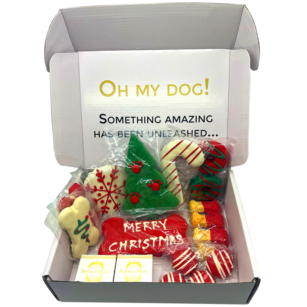 Christmas Themed Dog Treats Gift Box from Bonne et Filou