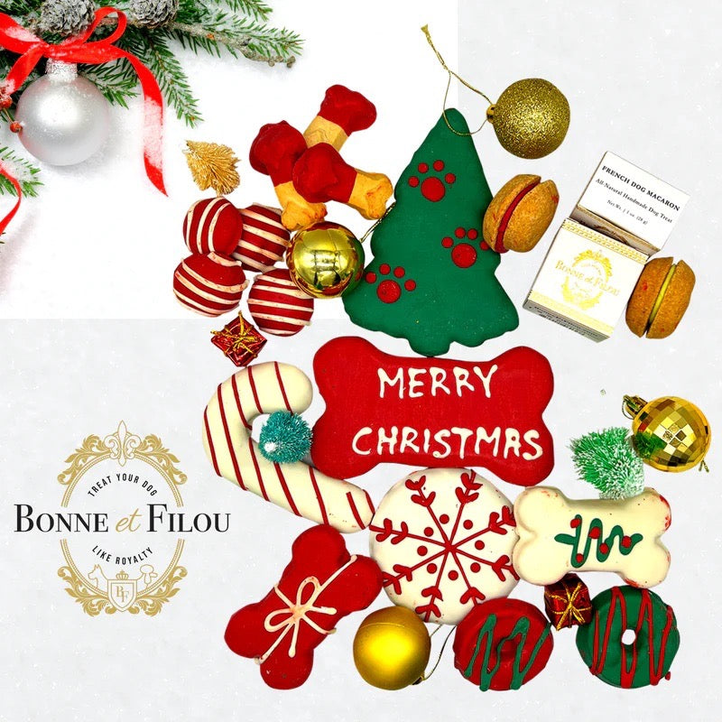 Christmas Themed Dog Treats Gift Box from Bonne et Filou