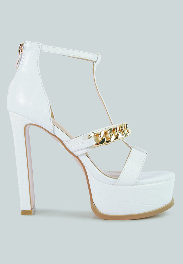 Bonita Metal Chain Zip Up Sandals from London Rag International