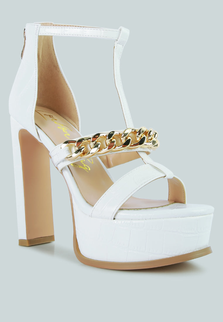 Bonita Metal Chain Zip Up Sandals from London Rag International