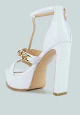 Bonita Metal Chain Zip Up Sandals from London Rag International