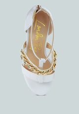 Bonita Metal Chain Zip Up Sandals from London Rag International