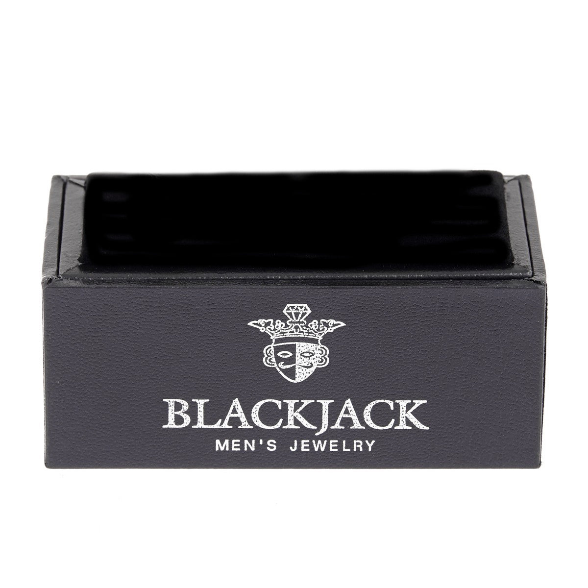 Men's Blue Plated Stainless Steel Cuff Links With Cubic Zirconia From Blackjack Jewelry