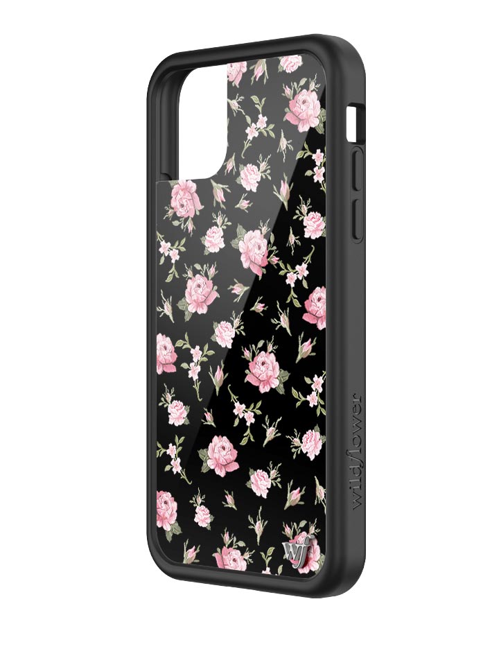 Black and Pink Floral iPhone Case from Wildflower Cases