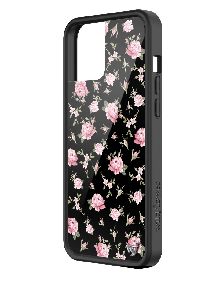 Black and Pink Floral iPhone Case from Wildflower Cases