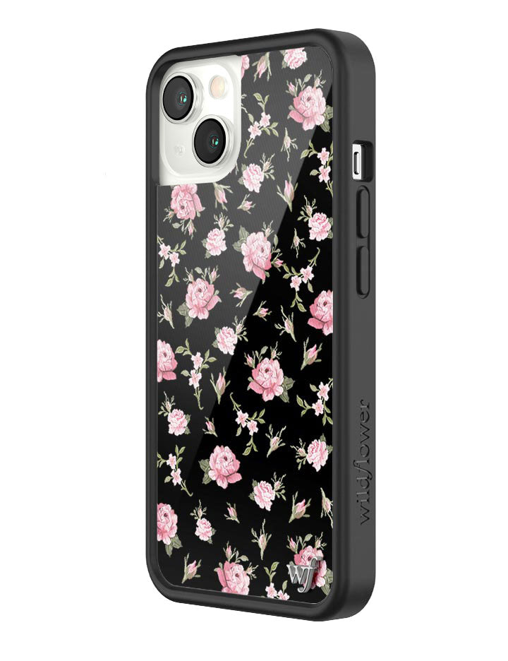 Black and Pink Floral iPhone Case from Wildflower Cases