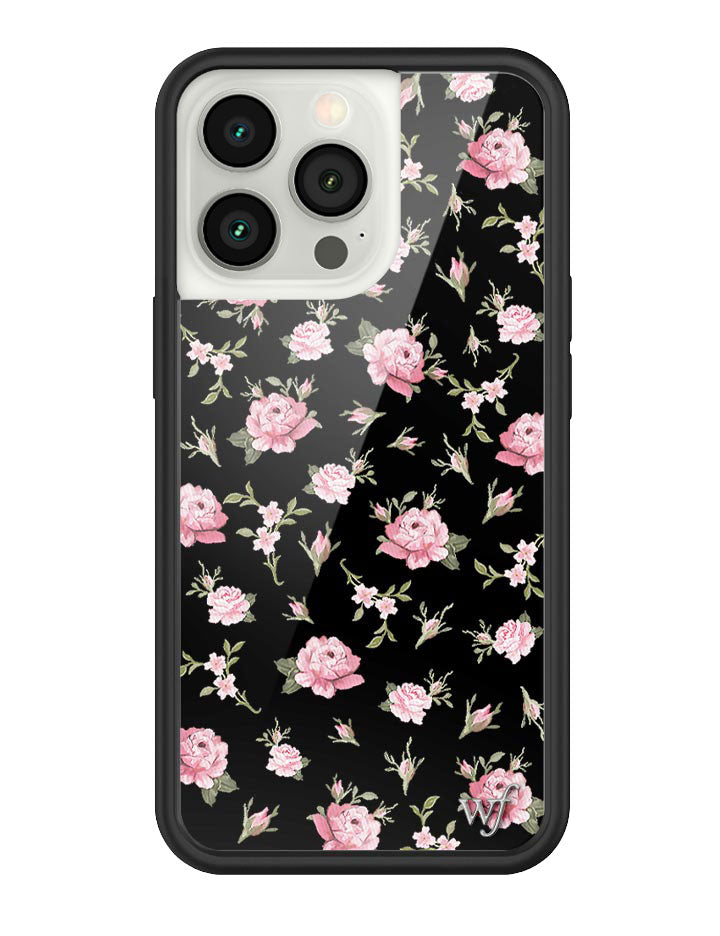 Black and Pink Floral iPhone Case from Wildflower Cases