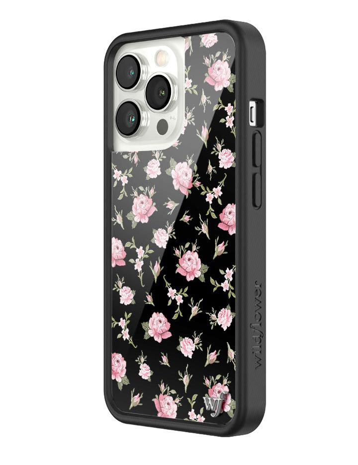 Black and Pink Floral iPhone Case from Wildflower Cases