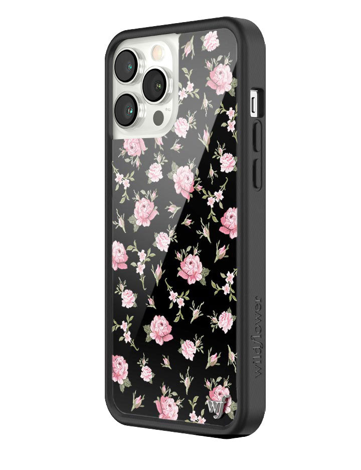 Black and Pink Floral iPhone Case from Wildflower Cases
