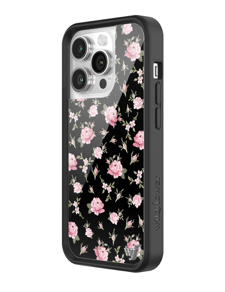 Black and Pink Floral iPhone Case from Wildflower Cases
