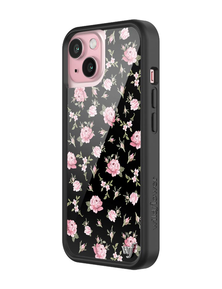 Black and Pink Floral iPhone Case from Wildflower Cases