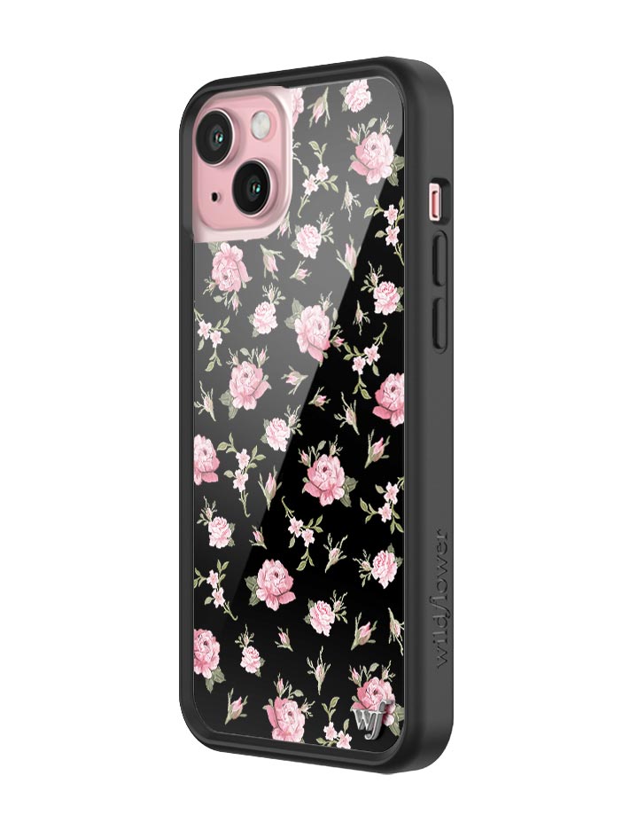 Black and Pink Floral iPhone Case from Wildflower Cases