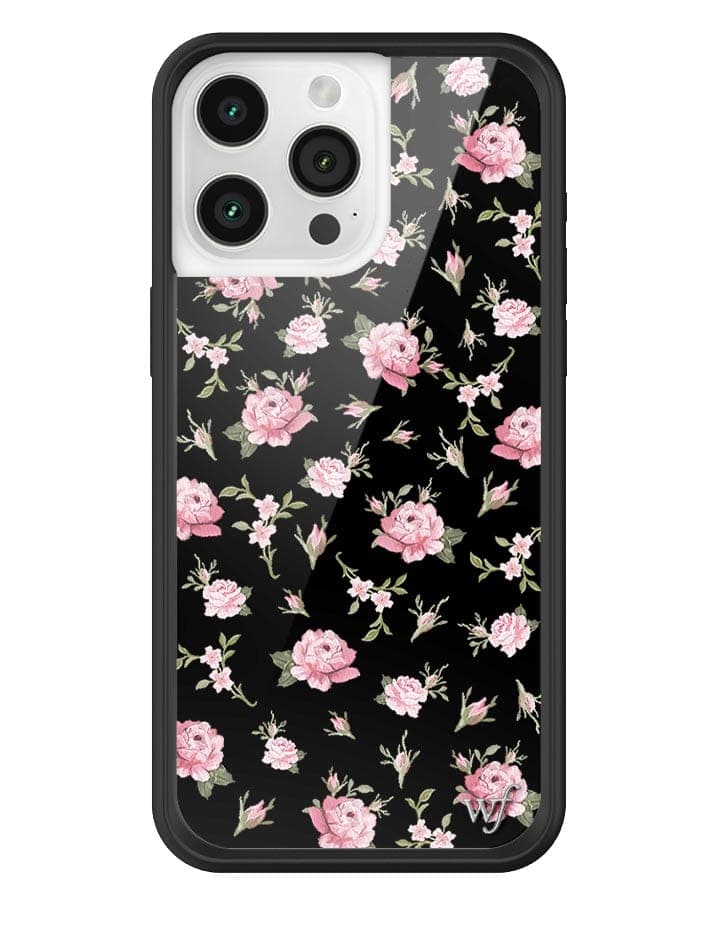 Black and Pink Floral iPhone Case from Wildflower Cases