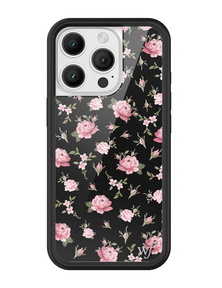 Black and Pink Floral iPhone Case from Wildflower Cases