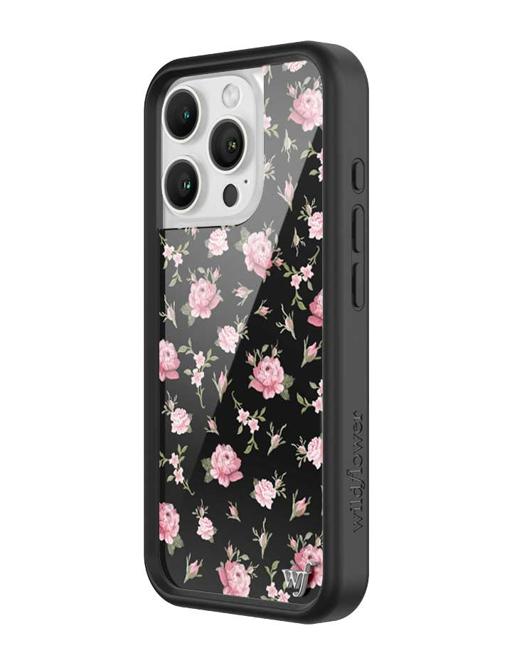 Black and Pink Floral iPhone Case from Wildflower Cases