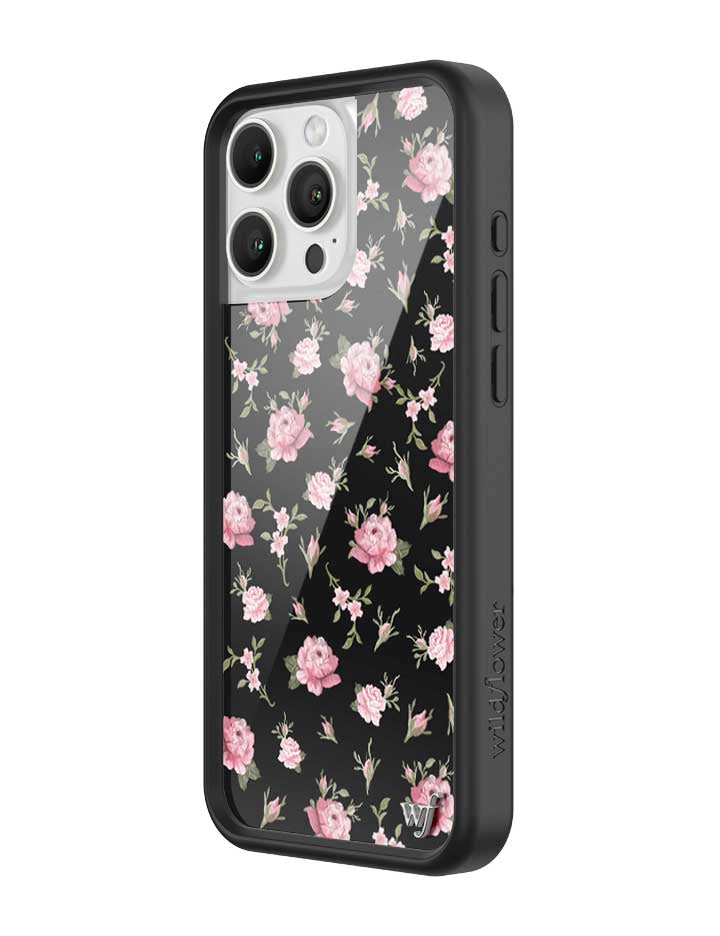 Black and Pink Floral iPhone Case from Wildflower Cases