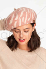 C.C Zebra Wool Beret Beanie from Madeline Love