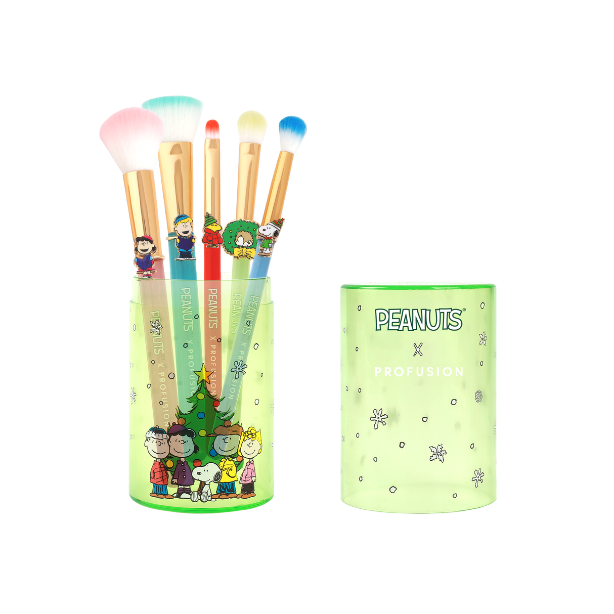 Peanuts Holiday | Merry & Bright Brush Set with Case from Profusion Cosmetics