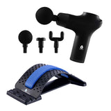 Pursonic Relax & Restore Bundle: Multi-Level Back Stretcher & 3-Speed Massage Gun from Pursonic