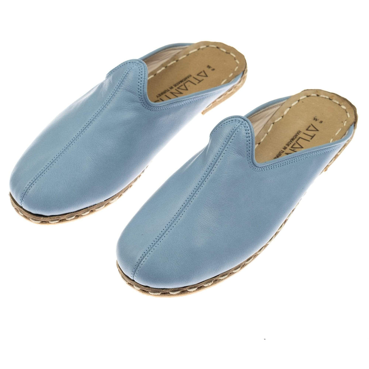 Women's Sky Blue Slippers from Atlantis Handmade Shoes