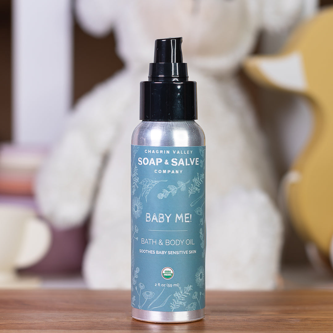 Bath & Body Oil: Baby Me! Unscented Bath & Body Oil From Chagrin Valley Soap & Salve
