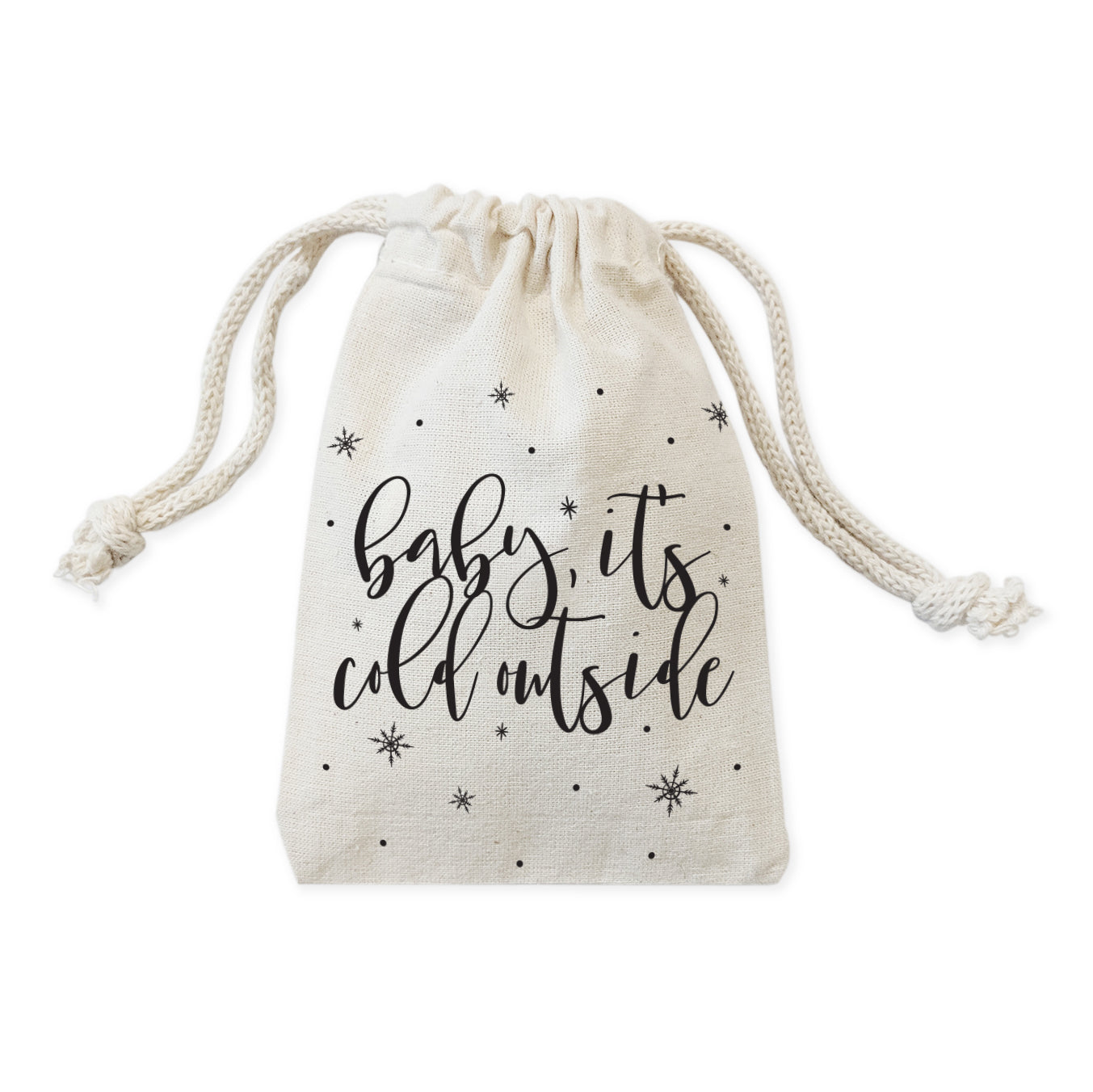 Baby Its Cold Outside Cotton Canvas Christmas Holiday Favor Bags, 6-Pack from The Cotton & Canvas Co.