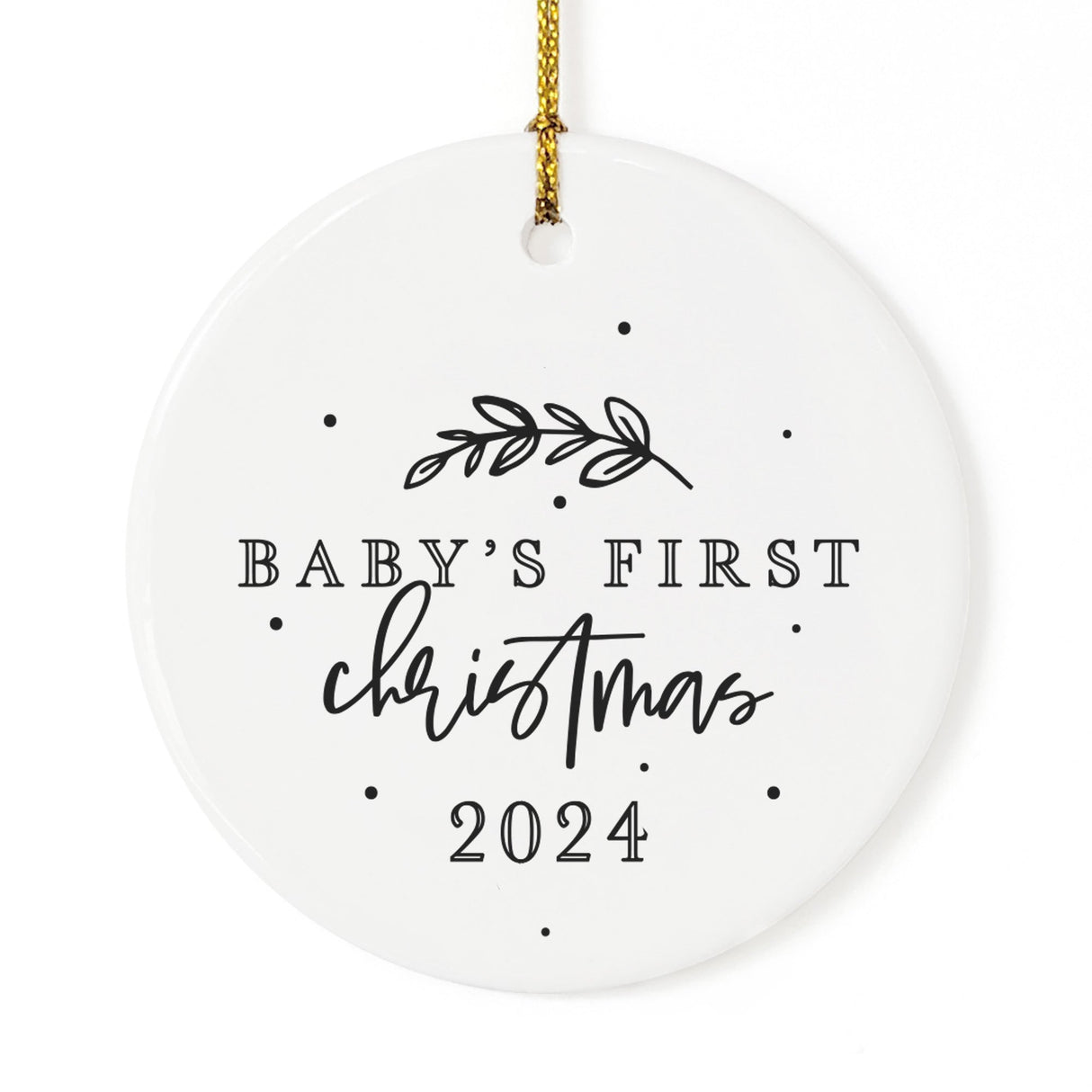 Baby's First Christmas with Year Christmas Ornament from The Cotton & Canvas Co.