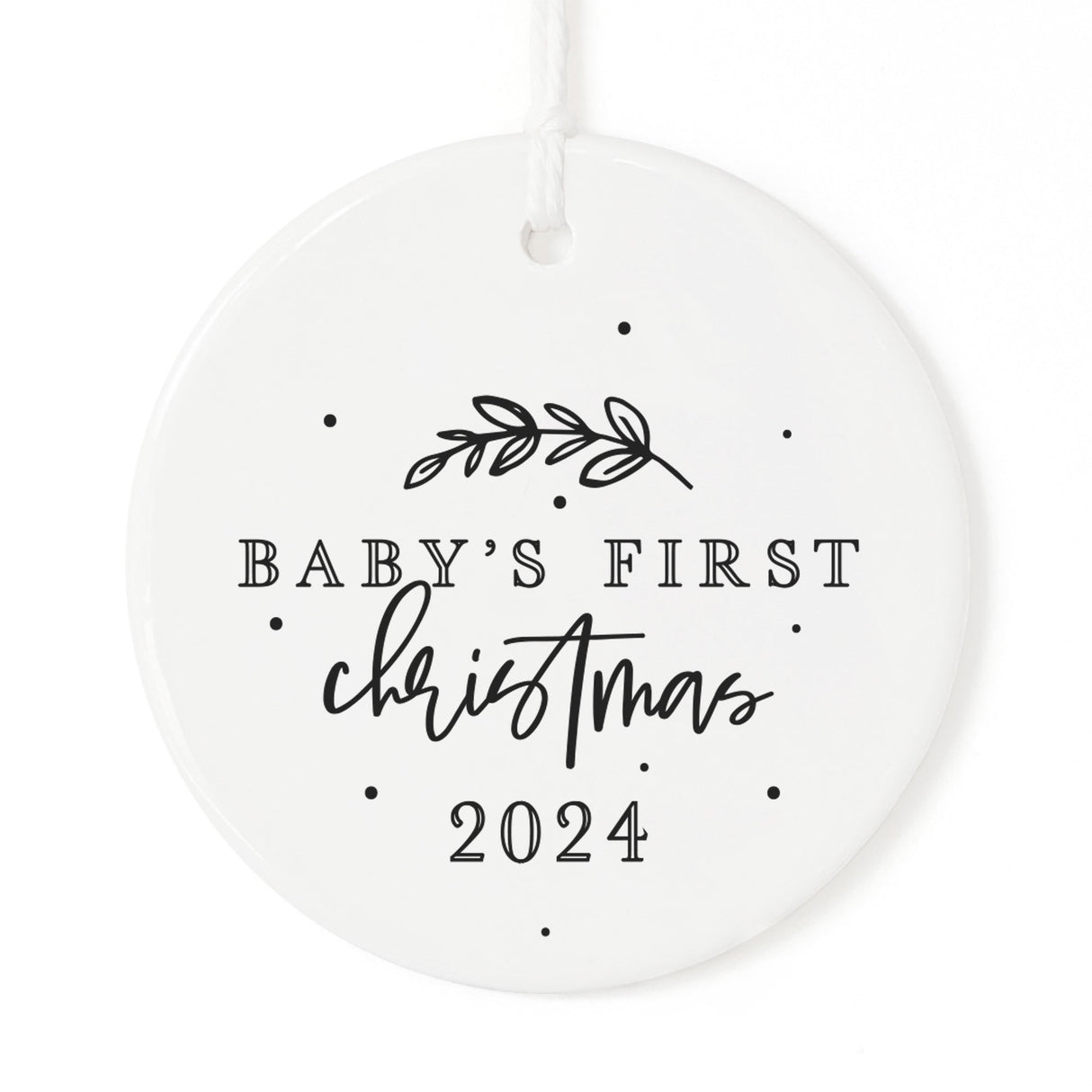 Baby's First Christmas with Year Christmas Ornament from The Cotton & Canvas Co.