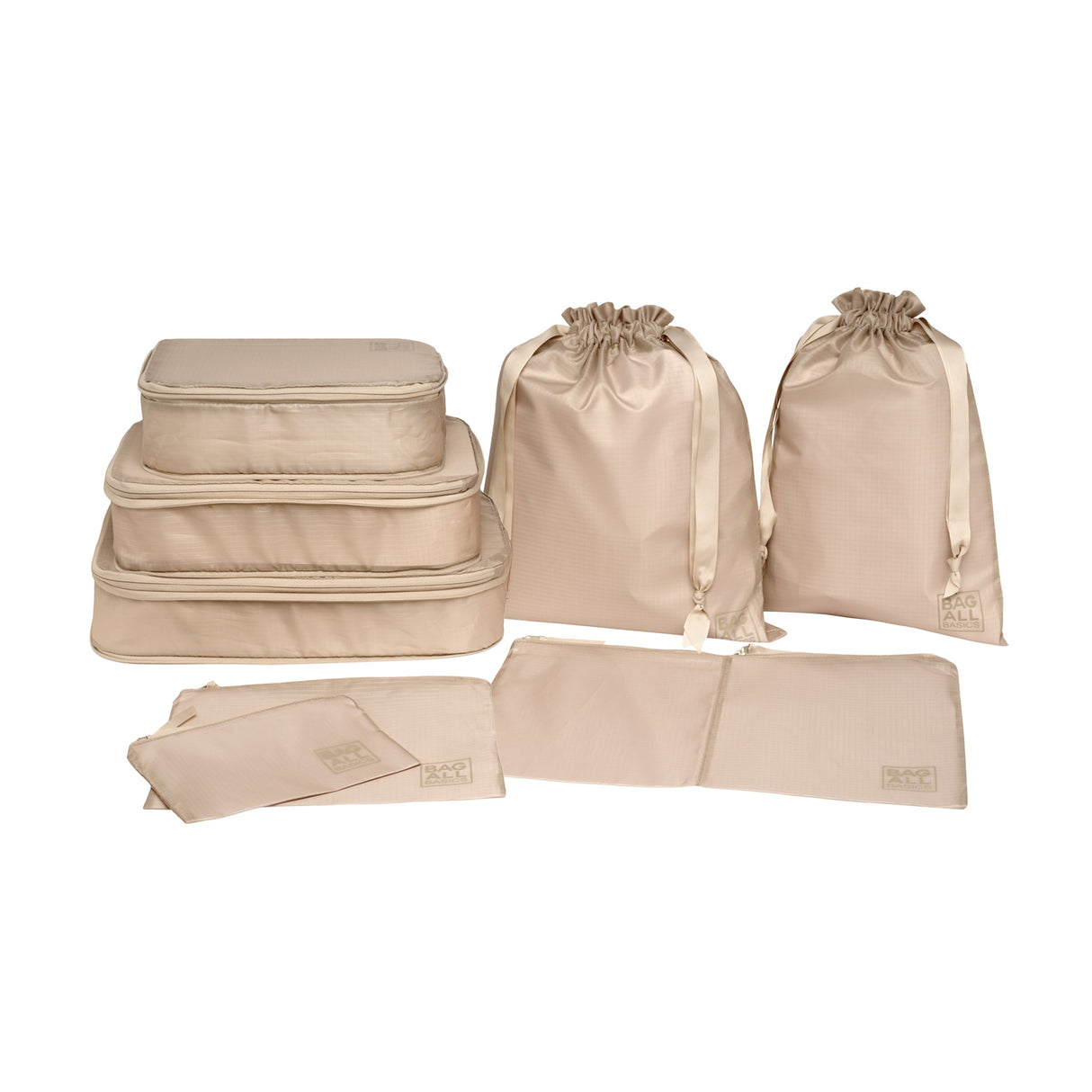 Compression Cubes & Packing Bags Set, 8-pack, Taupe From Bag-all