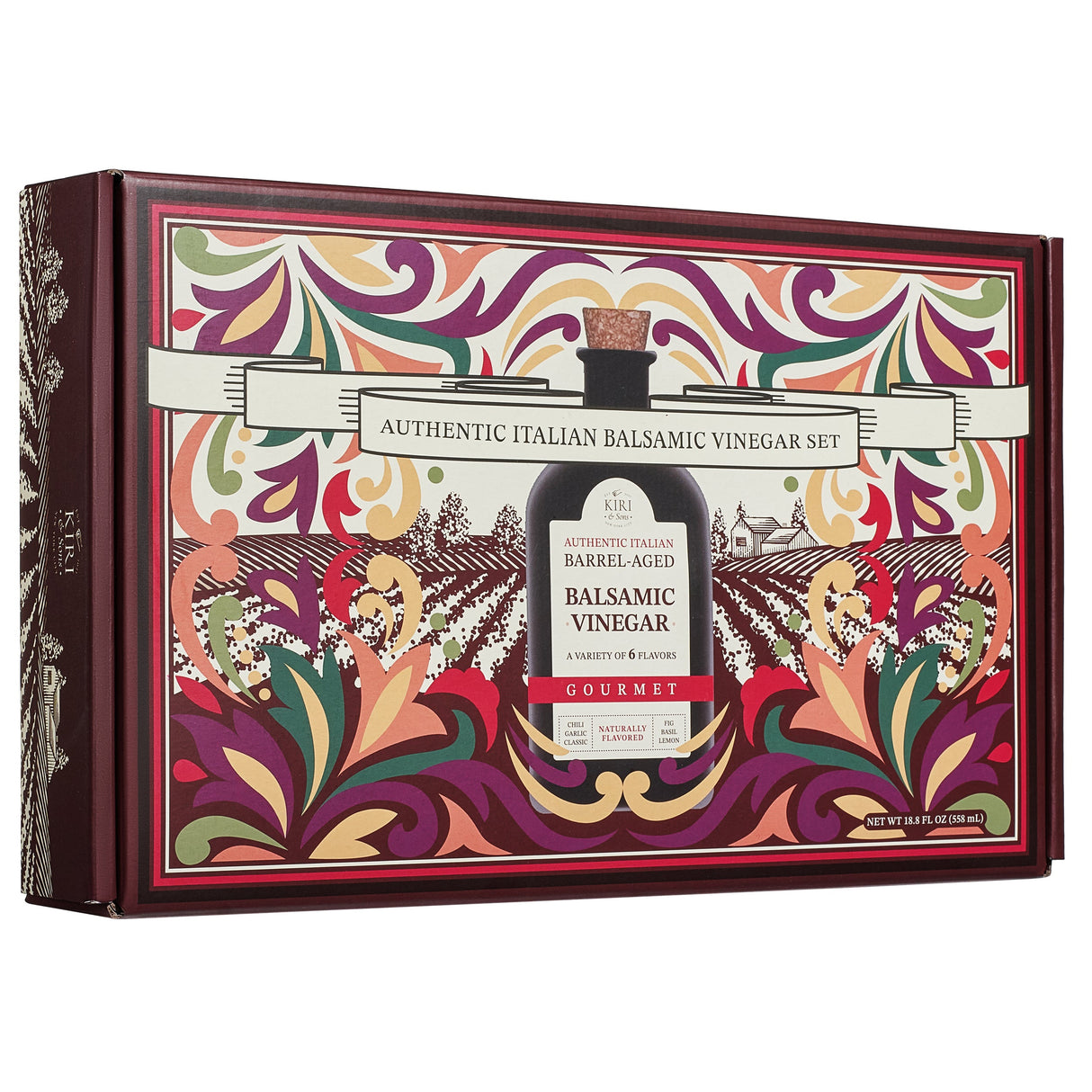 Balsamic Vinegar Gourmet Gift Set of 6 - Premium Made In Italy, Natural Flavors Include Garlic, Chili, Fig, Basil, Lemon & Classic, Italian Crafted Glaze For Cooking from The Wine Savant