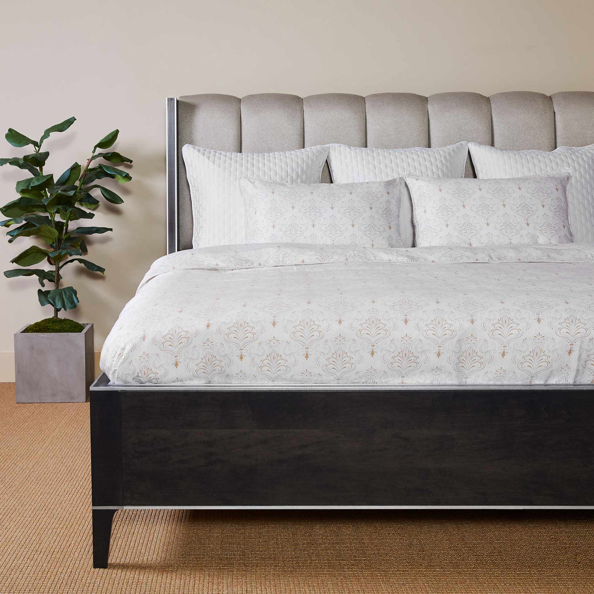 Bamboo Duvet Cover - Champagne Damask - Final Sale/No Returns from BedVoyage